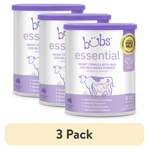 Aussie Bubs Essential Baby Formula with Iron, Cow Milk-Based, for Infants 0-12 Months, 20 oz (Case of 3)