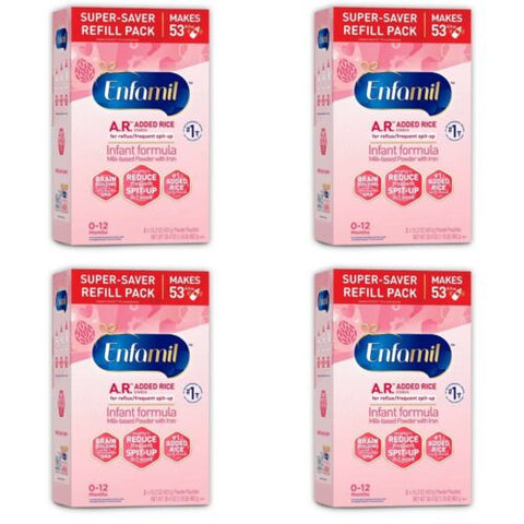 Enfamil A.R. Infant Formula with Iron, 30.4 Oz Powder Refill Box (Pack of 4)