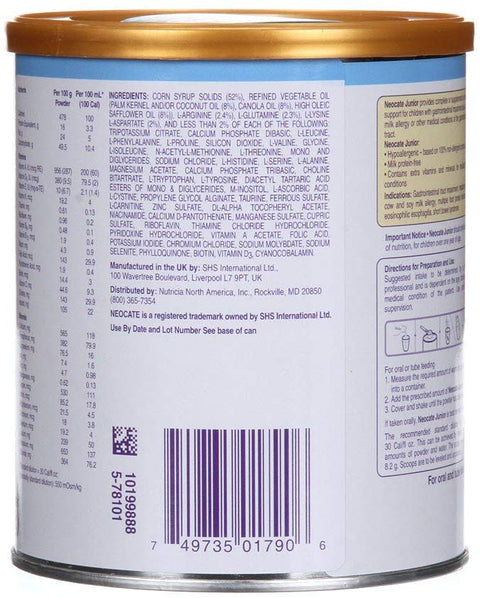 Neocate Junior, Unflavored, 14.1 oz / 400 g (Case of 4 cans) - Babies Nutrition