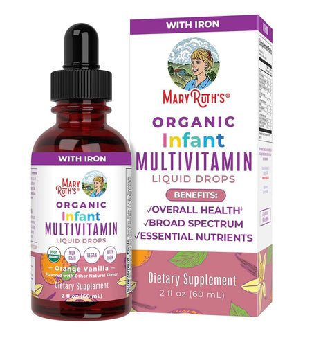 MaryRuth Organics Multivitamin & Multimineral with Iron for Infants | USDA Organic, Non-GMO, 2fl oz