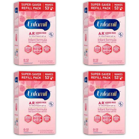 Enfamil A.R. Infant Formula with Iron, 30.4 Oz Powder Refill Box (Pack of 4)