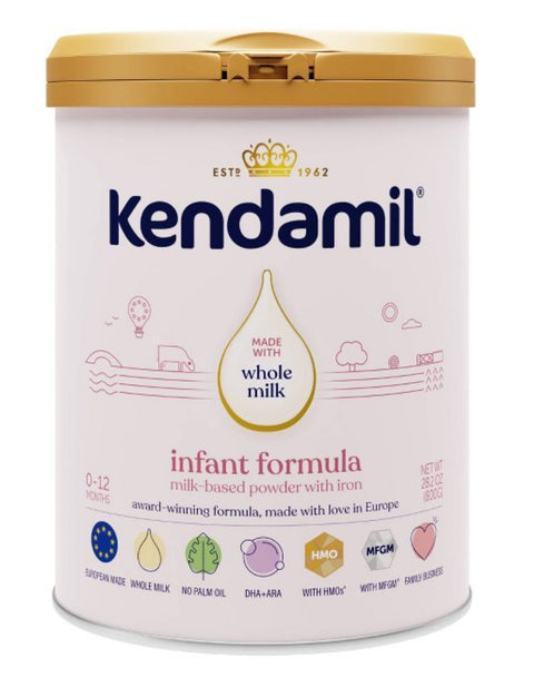 Kendamil Baby Formula Powder, European with DHA 28.2 Oz, (Case of 4)