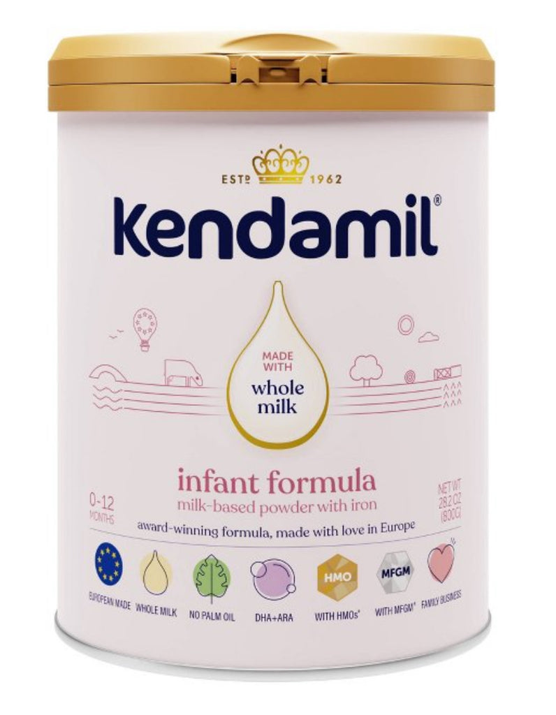Kendamil Whole Milk Baby Formula Powder, European with DHA 28.2 Oz, (Case of 4)