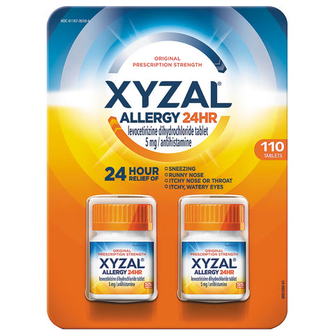 Xyzal Allergy 24 Hour Antihistamine 5 mg, 110 ct