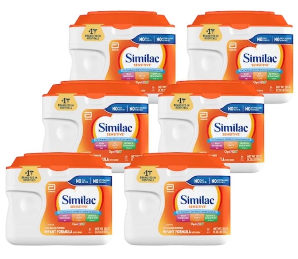 Similac Sensitive Infant Formula with Iron, Milk Based Powder, 0-12 Mo ...