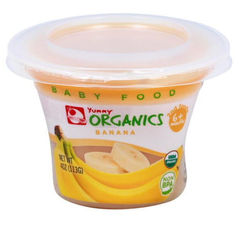 Yummy Organics Banana baby food 4oz (2pk) Case of 20