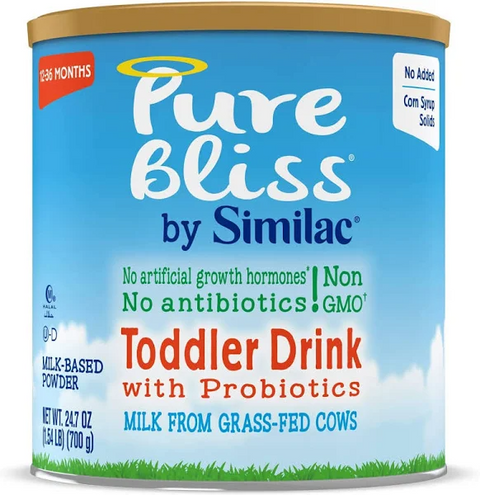 Pure Bliss by Similac Toddler Drink with Probiotics, Non-GMO Toddler Formula, 24.7 oz