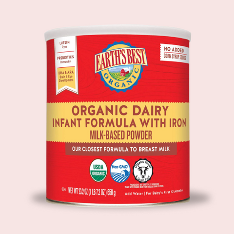 Earth's Best Organic Dairy Infant Formula Non-GMO, Case of 4 - 21 oz (Case of 4)