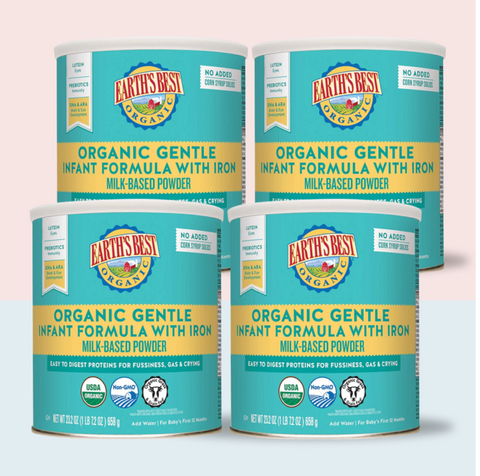 Earth's Best Organic Gentle Infant Formula with Iron 21 oz (Case of 4)