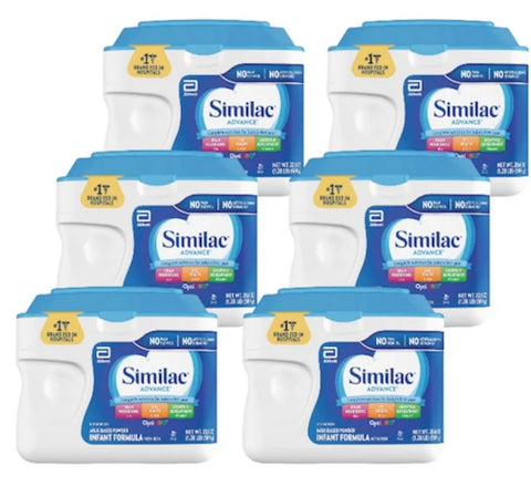 Similac Advance Milk-Based Powder Infant Formula With Iron, 20.6 oz (Case of 6)