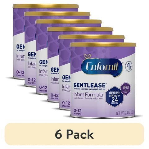 Enfamil Gentlease Infant Formula, Powder, 12.4 oz (Pack of 6)
