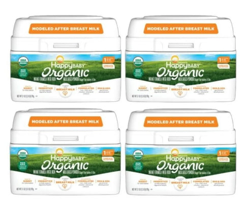 Happy Baby Organic Stage 1 Milk Based Infant Formula Powder 21oz (Case of 4)