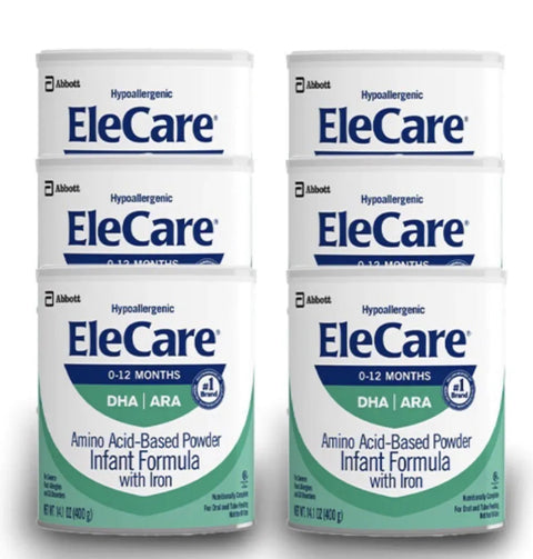 Elecare Infant Baby Formula, 14.1 oz, Case of 6