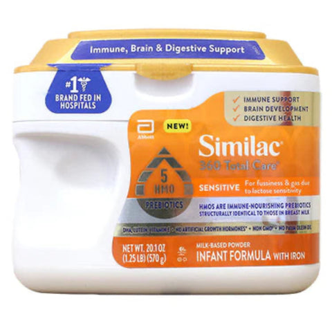 Similac 360 Total Care Sensitive Infant Formula non-GMO, 20.1 Oz (Case of 6)