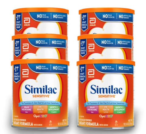 Similac Sensitive Infant formula (6-12.5 oz) Case of 6