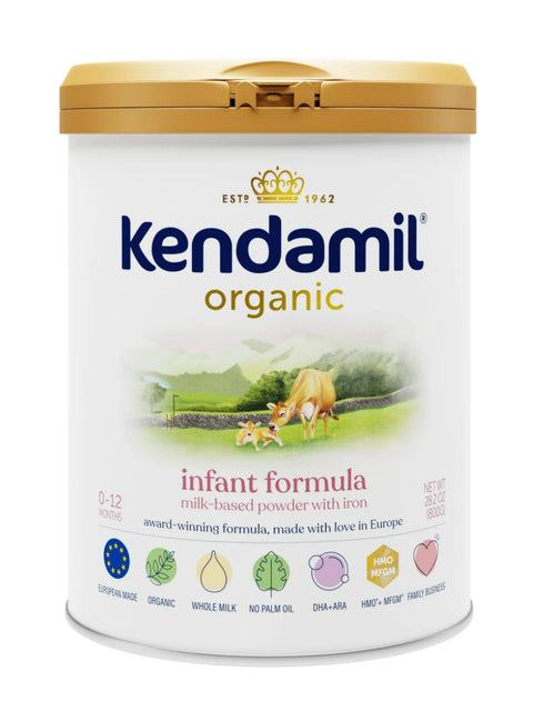 Kendamil Organic Whole Milk Infant Formula Powder, European with HMOs, 28.2oz (Case of 4)