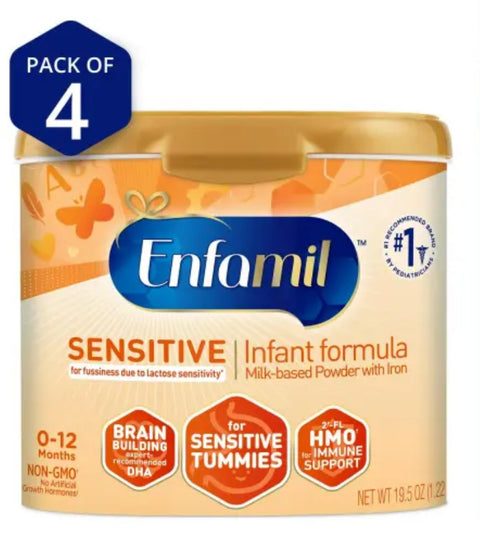 Enfamil Sensitive Infant Formula NON-GMO 19.5 Oz (Case of 4)