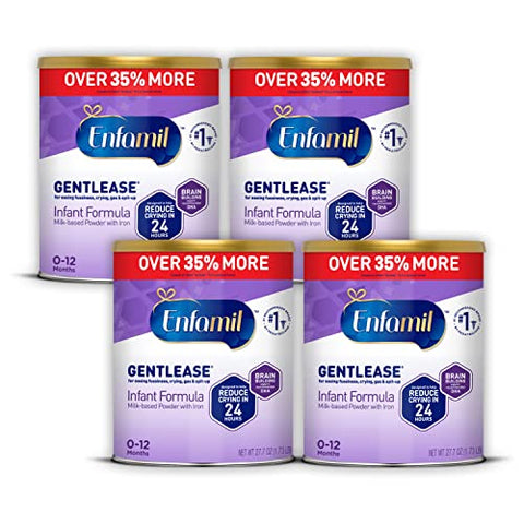 Enfamil Gentlease Infant Formula Can, 27.7 OZ (Pack of 4)