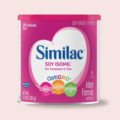 Similac Soy Isomil Infant Formula for fussiness and gas, 12.4 oz (Case of 6)