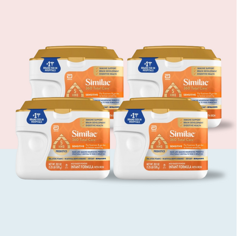 Similac 360 Total Care Sensitive Infant Formula non-Gmo 4-20.1 Oz, (Case of 4)