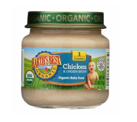 Earth's Best - Stage 1 Chicken & Chicken Broth - 2.5 oz (Case of 10)