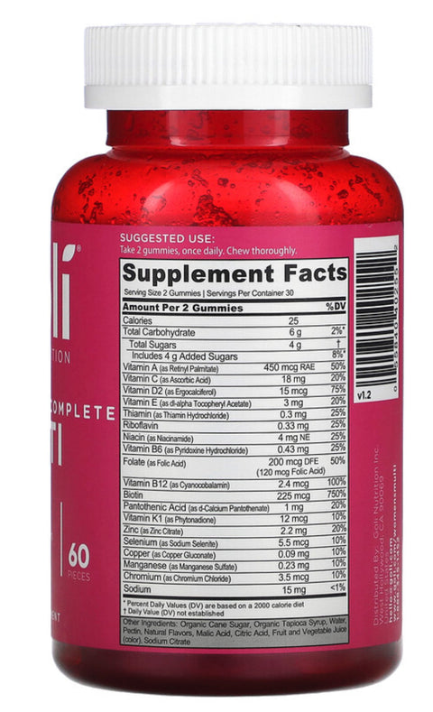 Goli Nutrition, Women’s Complete Multi Gummies 60 ct