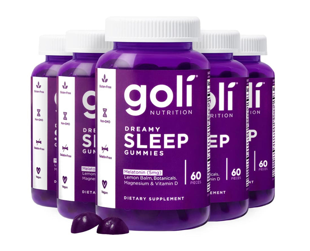 Goli Dreamy Sleep Gummy – 300 Count – Melatonin, Vitamin D, Magnesium, and Lemon Balm Extract – Gelatin-Free, Gluten-Free, Vegan & Non-GMO