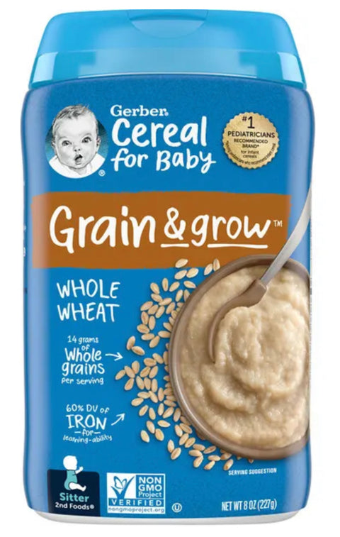 Gerber 2nd foods Whole Wheat Cereal, Non-GMO (Pack of 6)