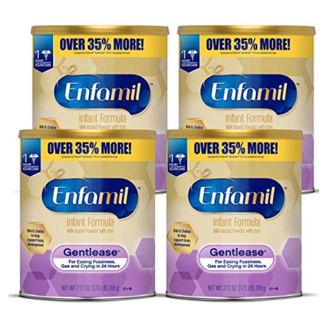 Enfamil Gentlease Infant Formula Can, 27.7 OZ (Pack of 4)