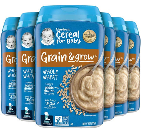 Gerber 2nd foods Whole Wheat Cereal, Non-GMO (Pack of 6)