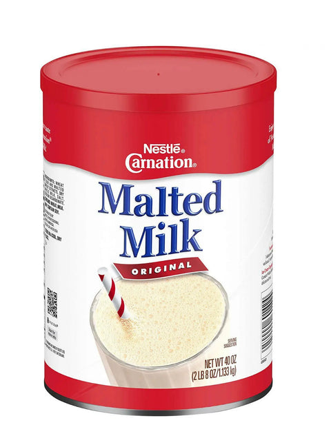 Nestle Carnation Original Malted Milk Powder, Packaged Malt Powder, 40 Oz Canister