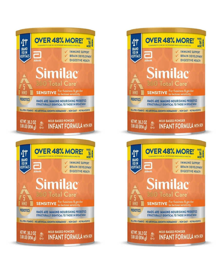 Similac 360 Total Care Sensitive Infant Formula Powder 30.2 oz, Case of 4