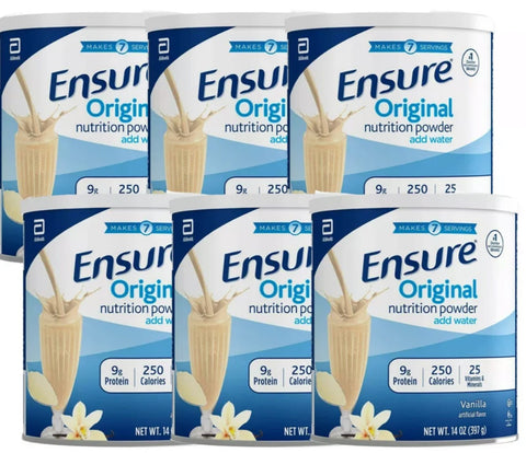 Ensure Original Powder, 9g Protein Vanilla, 14 oz Can - Case of 6