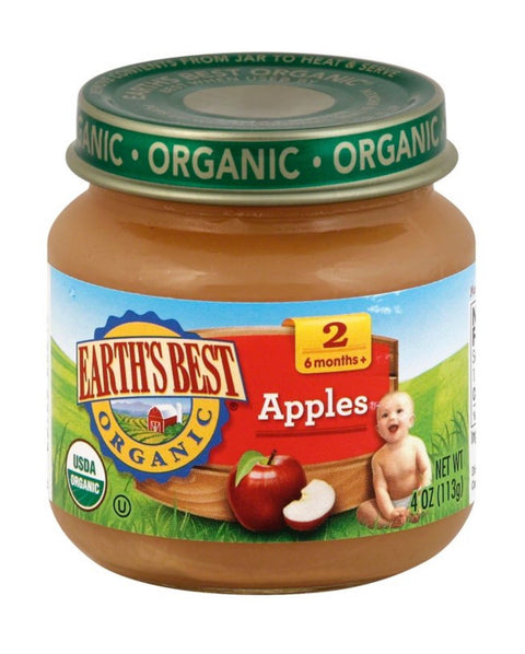 Earths Best Organic Apples, Case of 10-4 Oz Jars