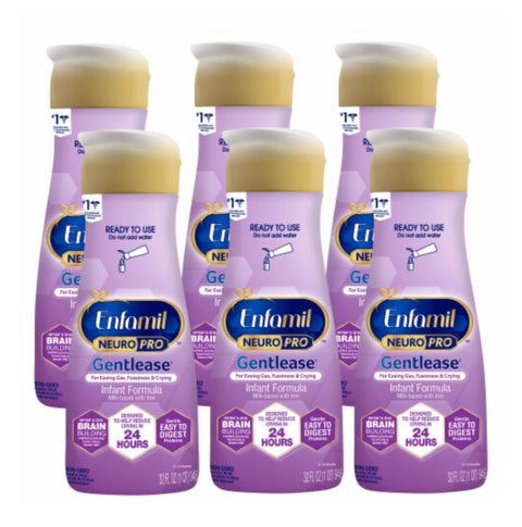 Enfamil NeuroPro Gentlease Non-GMO Ready to Use Liquid Infant Formula - 32 fl oz (Pack of 6)