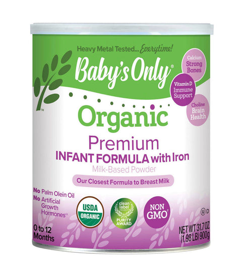 Baby’s Only Organic Premium Infant Formula, (6-21 oz.) Pack of 6